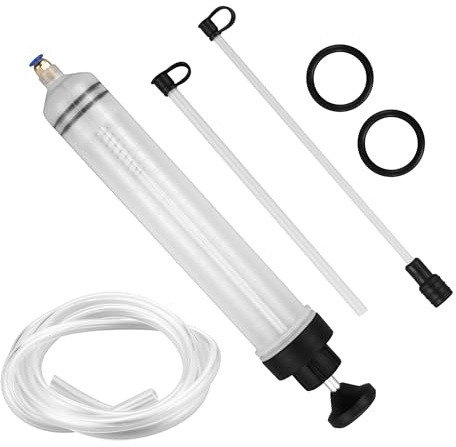Seringue à Huile 500ml, Pompe Vidange Huile Moteur avec Tuyaux & Joints de Rechange, Seringue d’Aspiration et de Remplissage pour Liquide de Frein, Huile de Transmission, Liquide de Refroidissement
