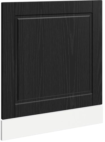 HETFTJN Frontale per lavastoviglie Porto, colore nero, effetto rovere, 60 x 57 cm, moderno frontale da cucina per lavastoviglie da incasso e mobili da cucina, robusto materiale in legno, design senza