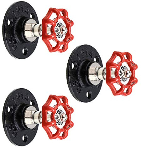BTSKY 3 Stück Vintage Industrie Eisen Pfeife Hut Haken - Wandmontierte Retro Rohrhaken Haken Halter Hängeaufbewahrung Rack für Bademantel, Handtuch, Tasche, Regenschirm, antikes Zuhause Dekoration