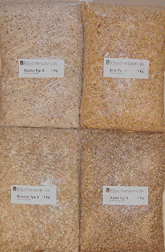 Räucherspäne Räucherchips Apfel, Erle, Kirsche, Buche Typ 9 2-4mm ideal für Smoker Box Barbecue