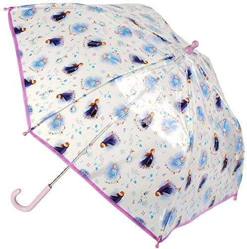 alles-meine.de GmbH Regenschirm - Kinderschirm - die Eiskönigin - Frozen 2 - durchsichtig & transparent - Ø 75 cm - durchscheinend - klar - Kinder Stockschirm - für Mädchen Junge..