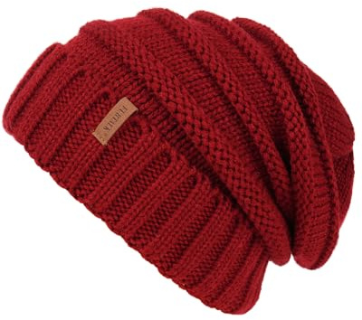 FURTALK Strickmütze Damen Slouch Beanie Mütze Street Style Grobstrick Wintermützen Klassische Weiche Beanie Winter