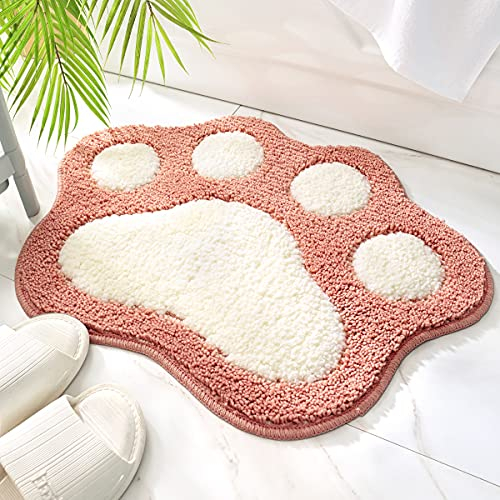 Molesun Niedlicher Badteppich Badematte für Badezimmer Rutschhemmender Weicher Badteppich für Duschen Niedlich Plüsch Mikrofaser Super-saugstark Plüschteppich für 45x60cm