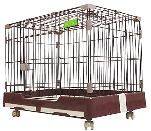 Haustier-Hundekäfig Mit Toilette Indoor-Haustierkäfig Teddykäfig Katzenkäfig Kaninchenkäfig Sommer Atmungsaktives Haustierhaus (Color : Brown, Size : 99x62x75cm)