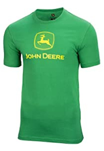 JOHN DEERE Maglietta da uomo con logo classico verde, taglia 40, EU, verde, XL