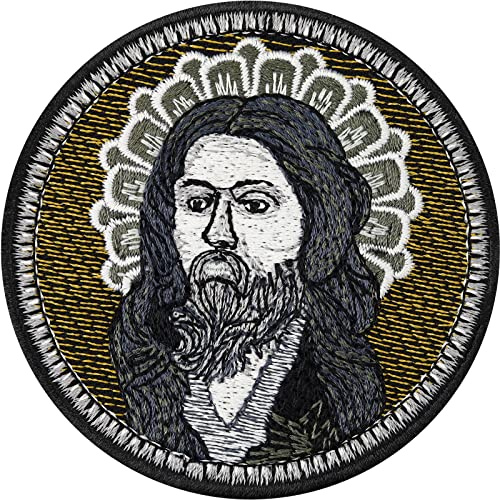 Toppa ricamata ferro o cucitura immagine di Gesù | Patch motivazionale con immagine di Gesù da cucire o stirare | Patch termoadesivo con immagine religiosa | 70x70mm