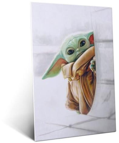 Displate Offiziell Star Wars Bilder Grogu Peeking In Poster 45 x 32 cm | Magnetische Befestigung Inklusive Lizenziert Wandbild Hochwertiges Foto Poster Mandalorian Characters Art