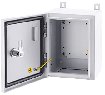 Ordentlich IP65 Weatherproof Metal Box Wall-Mounted Electronic Equipment Enclosure Box with Mounting Plate and Wall Bracket (10'' x 8'' x 6'')