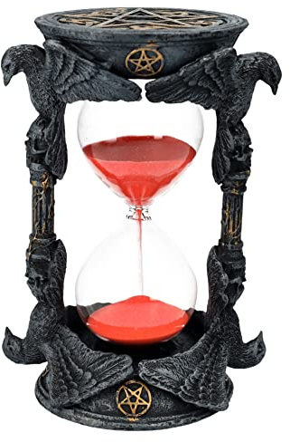 Pacific Giftware Sanduhr Gothic - Raben und Totenköpfe | Fantasy Figur Deko