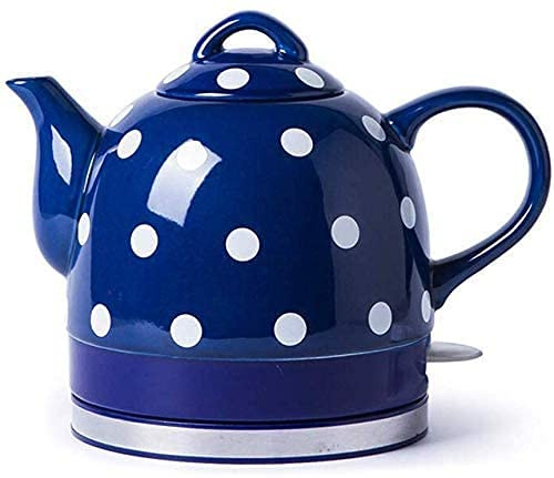 Bollitore elettrico, Bollitore elettrico in ceramica, teiera senza fili, teiera retrò da 1 L, teiera a cottura rapida da 1000 W, caffè infuso, zuppa, protezione dallo spegnimento automatico