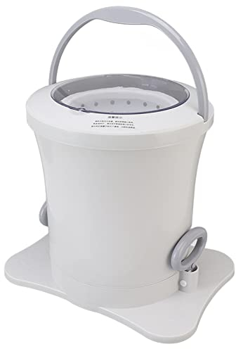 Focket Kompakter Wäschetrockner, 2500 U/min, Nicht Elektrisch, Manueller Wäschetrockner mit Abnehmbarem Korb, Wäschetrockner, Tragbarer Wäschetrockner für Camping, Wohnungen, Wohnmobil (Weiss)