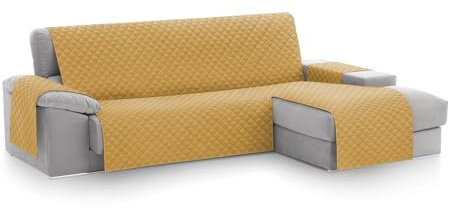 Textilhome Sofa Überzug MALU, Sofaüberwurf L Form Rechts, Sofaschutz Größe 240 cm, Couch Überzug Gepolstert, Sofaschoner SofaÜberwurf Schutzdecke, Universell, Haustierfreundlich, Senffarbe