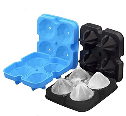 OUNONA 4 Formen Für Pralinen Eisformer Diamant Silikonbonbons Silikonformen Eisstab Aus Silikon Kreisförmige Eiswürfelschale Tee Eis Runder Eiswürfel 3d Seife Eismaschine