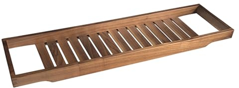Tablett-Badewannen-Caddy-Tablett, Hölzernes Badezimmer-Aufbewahrungstablett-Regal, Home-Spa-Lesedekor-Badewannen-Organizer-Halter, Leicht Zu Reinigen (Farbe: Holz, Größe: 27,6 X 5,7 Zoll (Braun 27,6