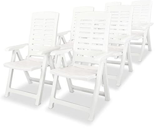 Générique Lot de 6 transats de Jardin, Plastique, Vert, 60 x 61 x 108 cm, pour Jardin, terrasse, Balcon, terrasse