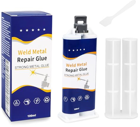 Flüssigmetall Kleber, Metallkleber Extra Stark, Hitzebeständiger Kleber, 100ml 2K Kleber, Metallkleber Hitzebeständig mit Schaber, Hochfester Metallkleber für Metall, Holz, Keramik