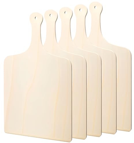 LDXDRU 5 Stück Holz Pizzaschieber, 42 x 30cm Holz Pizzabrett Pizzaschaufel Pizza Schieber Pizzabretter Flammkuchenbrett Flammkuchen Bretter, Flammkuchenbretter für Hausgemachte Pizza und Brot
