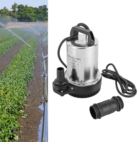 Submersible Water Pump DC 12V 160W,26.25ft Lift,Immersion Depth 0.5-8 m