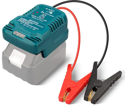 TPDL Aide au démarrage pour batterie Makita 18 V, démarreur de batterie avec câble de démarrage 12 V, adaptateur de batterie portable, démarreur de batterie de voiture pour BL1860, BL1840, BL1830