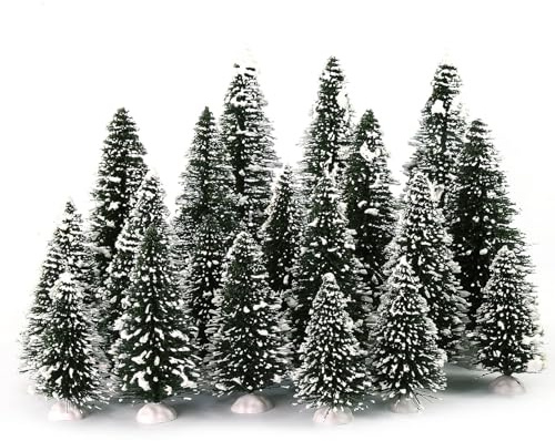 Evemodel 20 Schneebedeckte Tannenbäume für Winterdorf & Modellbau | Schneetanne