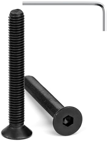 Tunejoy 20 Stück M5 x 40 mm Senkkopfschrauben Schwarz Senkschrauben Edelstahl A2 V2A Senkkopf Innensechskant DIN 7991 Vollgewinde mit Inbusschlüssel