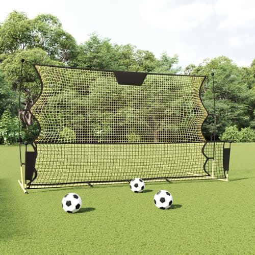 Xichuzi Fußball-Rebounder Schwarz und Gelb 183x85x120 cm Polyester, Fussballtor, Fussball Child, Fussball Tor, Torwand, Tornetz
