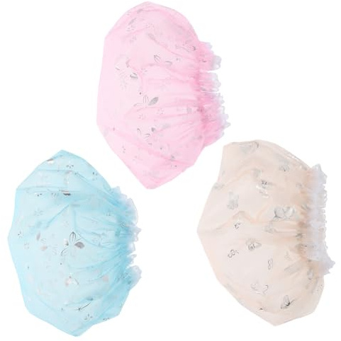 Healeved Lot De 3 Bonnets De Bain Élégants À Double Couche Pour Femmes Filles Garçons Et Filles Avec Motif Floral Pour Shampoing Et Masque Capillaire