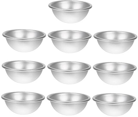 VILLCASE 10stücke Halbkreis Kugel Badebombenform Aus Aluminiumlegierung Für Basteln Badebombenherstellung Backformen Für Kuchen Bade-salz-bombe-formen