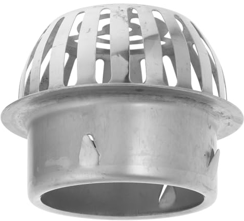Lurrose Tapas De Desagüe Exterior De Acero Inoxidable 201, Rejilla Redonda Abovedada Antiobstrucción, Filtro Protector para Canalón Pluvial Balcones y Terrazas, 110 Mm