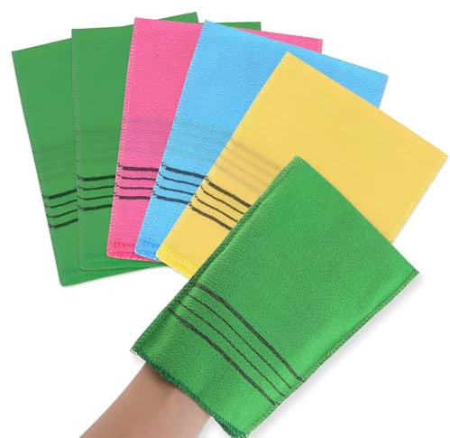 Sibba 5 x Peelinghandschuh Körper Waschhandschuh Peeling-Handschuhe Exfoliating Gloves Hamam Bad Peeling Handschuh Körperpeeling für Body Scrub Duschhandtuch Skin Scrubber Abgestorbene Haut Entferner