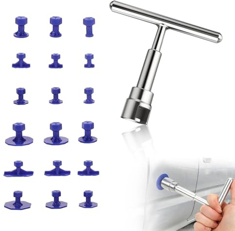 PARFCO Kit Riparazione Ammaccature Auto, Lega Tirabolli per Carrozzeria, Argento Tirabolli con 18 Linguette, Kit Ripara Ammaccature per la Riparazione di Ammaccature e Danni alla Carrozzeria