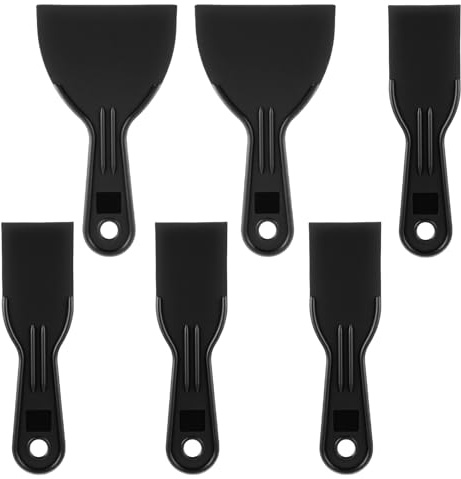 ElevateTech Kittkniv i plast, 8 st flexibelt färgskrapverktyg 5 cm 10 cm svart plastkittfyllningskniv väggskrapa tillbehör för sprakling, reparera väggar, klistra på gips, applicera lera