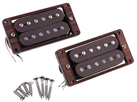 Alnicov Humbucker Doppelspulen-Tonabnehmer Hals- Und Brücken-Palisander-Tonabnehmer Für E-Gitarre Mit Befestigungsschrauben