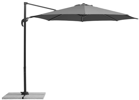 Schneider Sonnenschirm Rhodos Junior, anthrazit, 300 cm rund, 760-15, Gestell Alu/Stahl, Bespannung Polyester, 17.2 kg