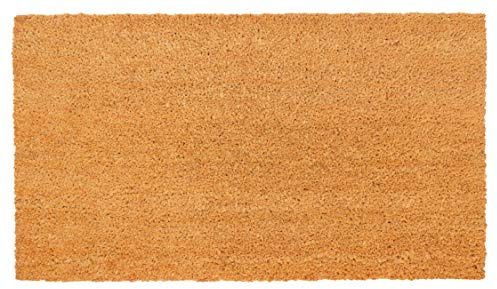 KAF Home Coir Doormat with Heavy-Duty, Weather Resistant, Non-Slip PVC Backing | 17 by 30 Inches, 0.6 Inch Pile Height | Perfect for Indoor and Outdoor Use (Blank)