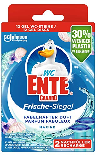 WC-Ente Frische-Siegel Nachfüller, körbchenloser WC-Reiniger, WC Duft, Ocean Wave, 2 Nachfüller (2 Stück)