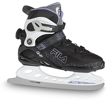 Fila Women's Primo QF Lady Ice Skates | Leisure | Stainless Steel Blades | Perfect Grip & Comfort | Black/Purple, 39