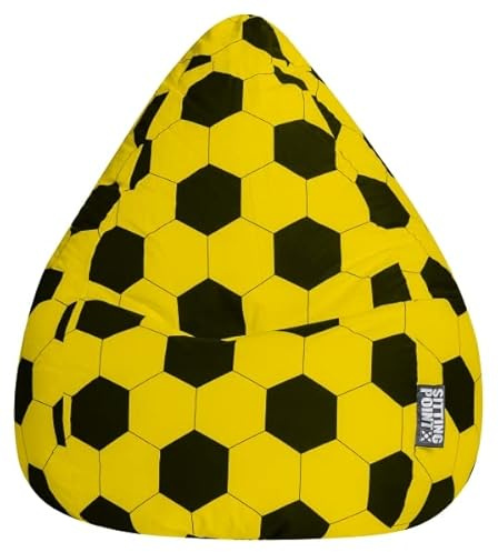Sitting Point Sitzsack Fußball FANKURVE XL in gelb-schwarz, ca. 220L