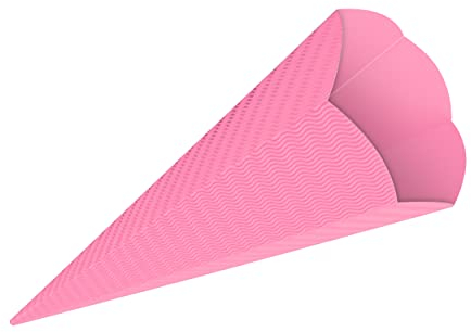 itenga Schultüten Rohling aus Bastelwellpappe 68cm - Schultüten Rohling zum Basteln - 3D Wellpappe (rosa)