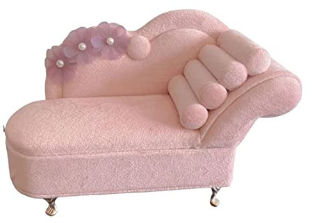 Ronyme 1/12 Schlafsofa Schmuckschatulle 1/12 Maßstab Miniatur Sofa Schlafzimmer Dekoration Schmucktruhe Schmuckkästchen 1/12 Schmuckcouch für Halskette, Stil b