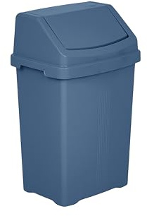 25L Litre Large High Grade Plastic Removable Swing Flip Top Lid Dustbin for Home Office Kitchen Bathroom Bedroom Garbage Waste Rubbish Bin Trash Can Strong Sturdy Bins Dustbins (Midnight Navy) (1)