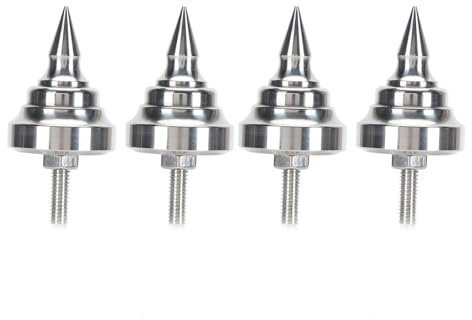 Asixxsix 4 Pezzi Punta per Altoparlante, Punta per Altoparlante HiFi Antiurto, Punta di Isolamento per Altoparlante Regolabile in Altezza in Acciaio Inossidabile per Telaio Altoparlante