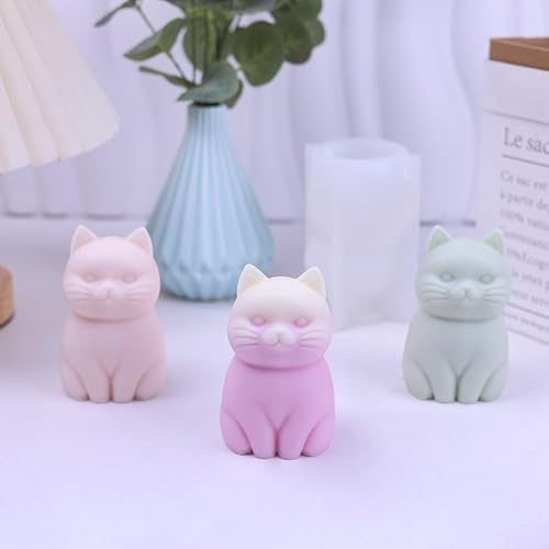Stampo in silicone per gatti, stampo per colata in silicone, stampo per colata di candela per gatti, stampo in silicone per candela 3D per candela fai da te, gesso, decorazione da tavolo per gatti