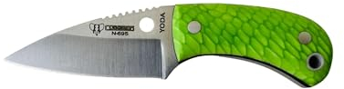 Cudeman Nuevo Cuchillo de Cuello Yoda 200-JV-K KYDEX Hoja de Acero Böhler N-695 y empuñadura de Juma verde serpiente de 5,8 cm para Caza, Pesca, Supervivencia y bushcraft + Portabotellas Regalo