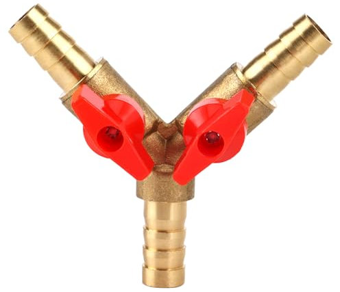 3 Wege Schlauchverbinder Y-Form Ventilverbinder T-Schlauchverbinder 10 mm Kugelhahn Splitter Messing und Zinklegierung für Tischlerarmatur Luft Wasser Gas