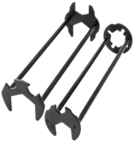 FiTspi 2Pcs Basin Wrench, 7 Sizes Multifunctional Sink Wrench, Universal Under Sink Plumbers Wrench Faucet Nut Removal Tool Set, Four-Claw Hexagon Drain Pipe Tap Spanner Tool for Kitchen Bathroom