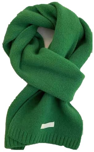 LINYUMEILL 100% Pure Wool Scarf~Wool Camel Beige Warm Knitted Scarf With Men'S And Women'S Scarves,Green