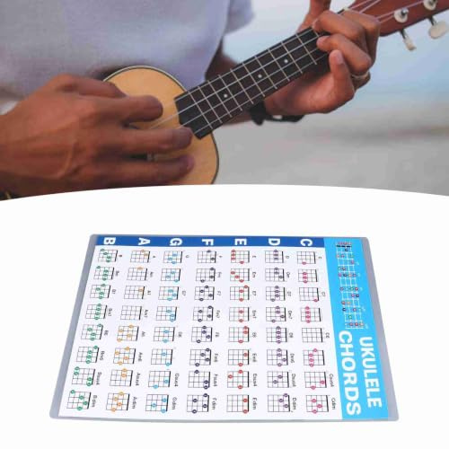 Ukulelen-Akkord-Lernblatt, professionelle Ukulelen-Akkorddiagramm, Skalen-Fingersätze für Anfänger, Lernende (klein, 70 x 55 x 45 cm)