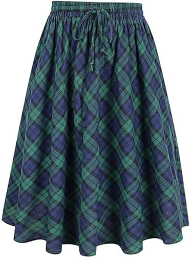 CLIPTABS Gonna Gonna Lunga Elastica Elastica Plus -Taglie Forti E Autunnali-Verde-l