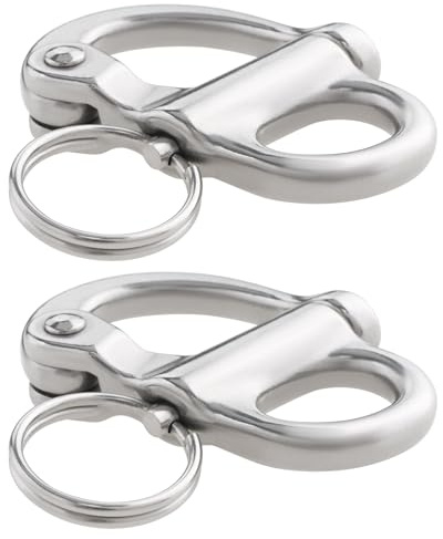 ECSiNG 2 grilletes fijos de 52 mm de acero inoxidable 316 de liberación rápida para barcos, camiones, furgonetas, caravanas, remolques